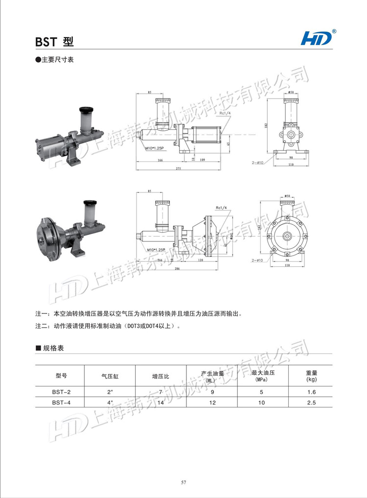 BST油壓轉(zhuǎn)換增壓器