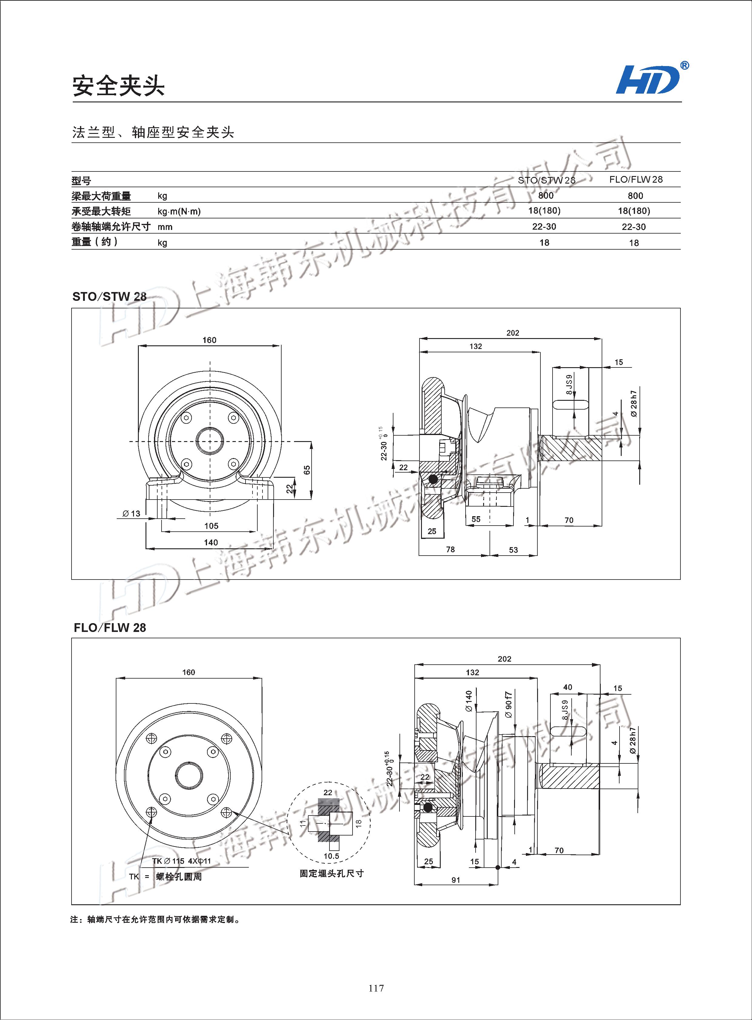 手動安全夾頭STO/STW28參數(shù) 手動安全夾頭
